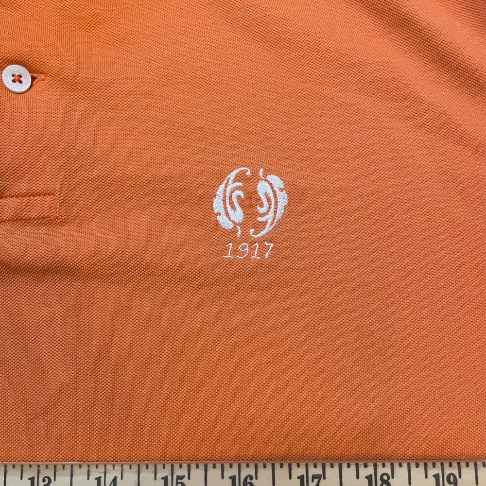 RLX Ralph Lauren Mens Orange Performance Pique Polo Shirt XL 1917 Crest Logo - Picture 3 of 7